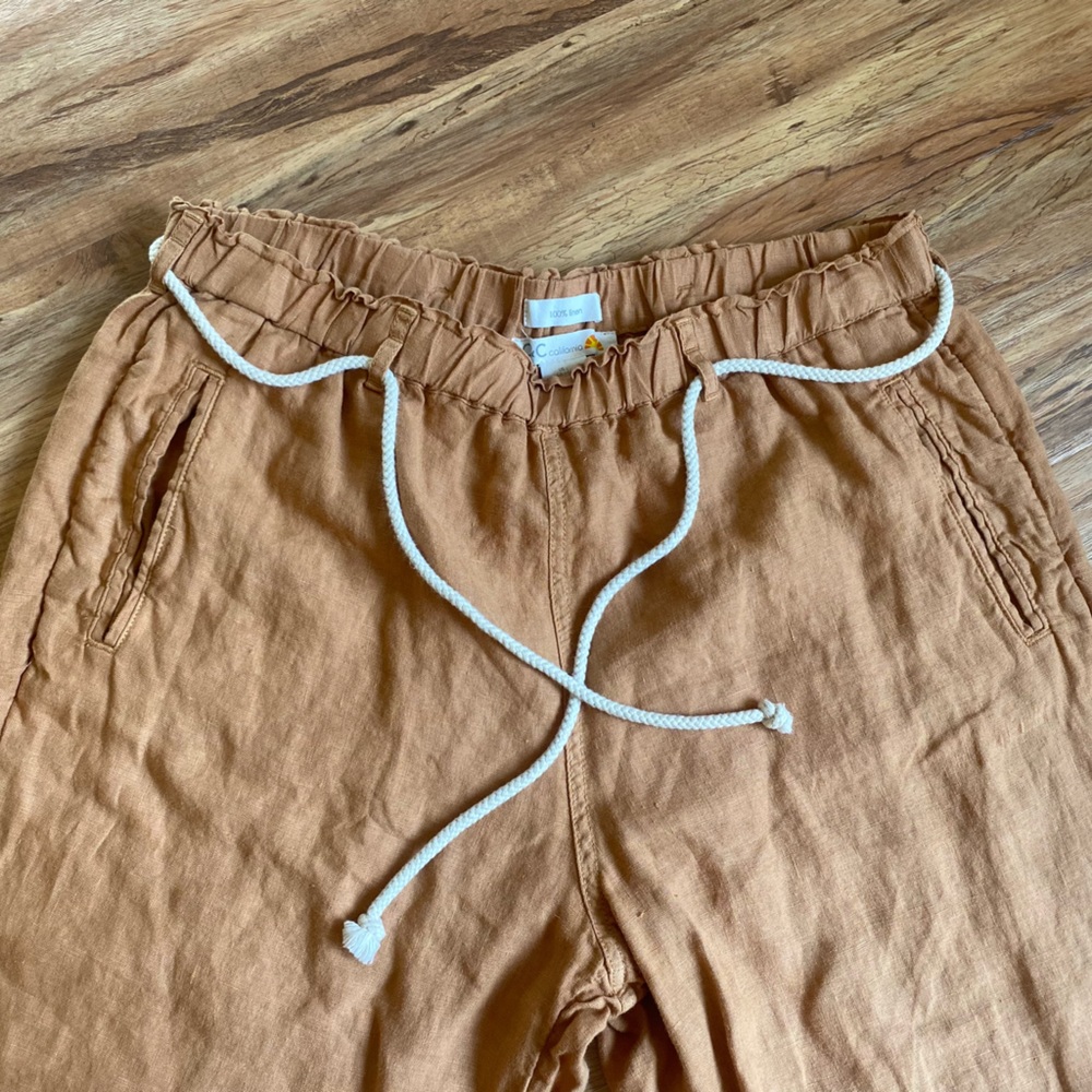 Rust brown linen pants